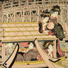 A boating party viewing fireworks at Ryogoku on the night of the River Festival