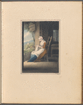 Watercolor of a woman sewing