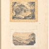 Mounted pencil landscape with lake and castle, signed “M. Thomas”; mounted pencil landscape with lake, castle and mountains, signed “E.
Palmer”