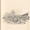 Ink rural scene with farmer and children