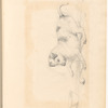 Pencil drawing of a puppy playing with a ball, signed “W”