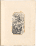 Mounted pencil drawing of trees