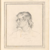 Mounted pencil drawing of Lord Byron, signed “M.B.,” a copy after G.H. Harlow (cf. inserted autograph letter by A. H. Hallam Murray)