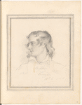 Mounted pencil drawing of Lord Byron, signed “M.B.,” a copy after G.H. Harlow (cf. inserted autograph letter by A. H. Hallam Murray)