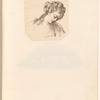 Mounted ink drawing of a lady, signed “C.H.P.”