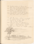 Manuscript copy of Felicia Hemans poem, “On the Ivy”; with two ink drawings, one labeled “Part of Kenilworth Castle 1824,” the other “Lamprey Monastery 1819”