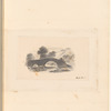 Mounted pencil landscape with bridge over water