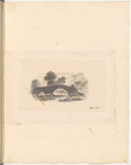 Mounted pencil landscape with bridge over water