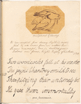 Six-page manuscript poem illustrated by four mounted ink drawings