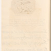 Six-page manuscript poem illustrated by four mounted ink drawings