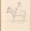 Pencil drawing of a man on a donkey