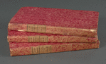 [Stacked volumes of first edition of Frankenstein]