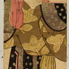 Woman in summer costume, with hat and fan