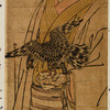 A young man on a hawking expedition near Mount Fuji
