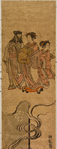 An oiran dreaming of a masked man who walked by her side in the Yoshiwara parade