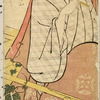 Prince Genji and a lady on a veranda looking at morning glories