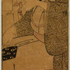 Young man resting at a wayside chaya and a waitress taking his order