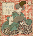 Woman with fan (Fukurokuju?)