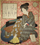 Woman with book and rat (Daikokuten?)