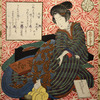 Woman with book and rat (Daikokuten?)