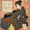 Woman with book and rat (Daikokuten?)