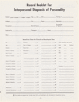Record Booklet for Interpersonal Diagnosis of Personality