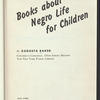 Books about Negro Life for Children
