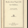 Books about Negro Life for Children: 1963