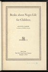 Books about Negro Life for Children