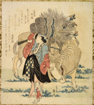 Village girl from Ohara leading an ox