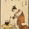 Lady cooking, chopsticks in hand