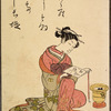 Lady with pipe, book and brazier