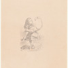 Drawing of Alice trying to play croquet with flamingo and hedgehog