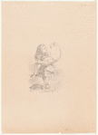 Drawing of Alice trying to play croquet with flamingo and hedgehog