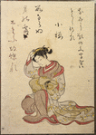 Seated lady combing her hair