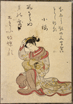 Seated lady combing her hair