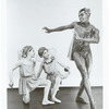 Arthur Mitchell as Puck with two students of the School of American Ballet in the New York City Ballet production of George Balanchine's A Midsummer Night's Dream