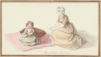 Mother (Elizaveta Zhukovskaja) with child (Alexandra) sitting on a carpet