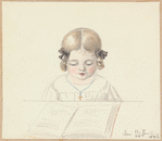 Girl (Alexandra) reading a book