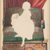 Portrait of a girl with a dog on a sofa