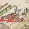 Court ladies in robes of state composing poetry