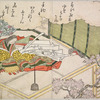 Court ladies in robes of state composing poetry