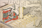 Court ladies in robes of state composing poetry