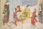 Courtesans amusing themselves with various pastimes