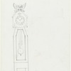 Act I: Front elevation of grandfather clock, signed in pen, "1988 RTA"