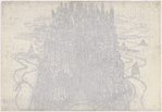 Act II: Candy kingdom backdrop sketch, titled "The Nutcracker, NYC Ballet, Nov. 27, 1964, Candy Kingdom, Act II, Drop"