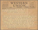 Telegram to Arturo Toscanini from David Rosenblum