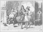 Barnaby Rudge. [Browne, H. K.]. 4 original water colors: Emma Haredale reading the love-letter from Edward Chester; Dolly Varden tying the lock-smith's sash; Barnaby Rudge in prison; Joe Willett embracing Dolly Varden