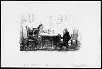 Nicholas Nickleby. [Browne, H. K.] Unpublished original watercolor and pencil drawing "Ralph Nickleby and Newman Noggs"