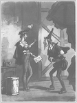 Nicholas Nickleby. Browne, H. K. 2 original water colors: [Nicholas instructs Smike in the art of acting] and [The gentleman next door declares his passion for Mrs. Nickleby]